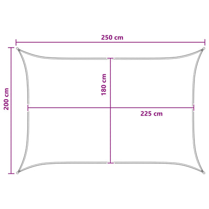 Solsejl 2 x 2,5 m HDPE Rektangulær Gul og Hvid