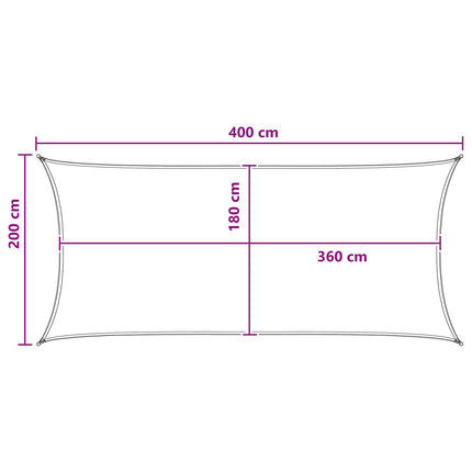 Solsejl Rektangulær 2 x 4 m HDPE Gul og Hvid