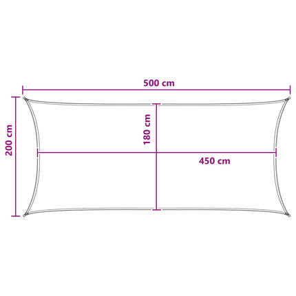 Solsejl 2 x 5 m HDPE Rektangulær Gul og Hvid