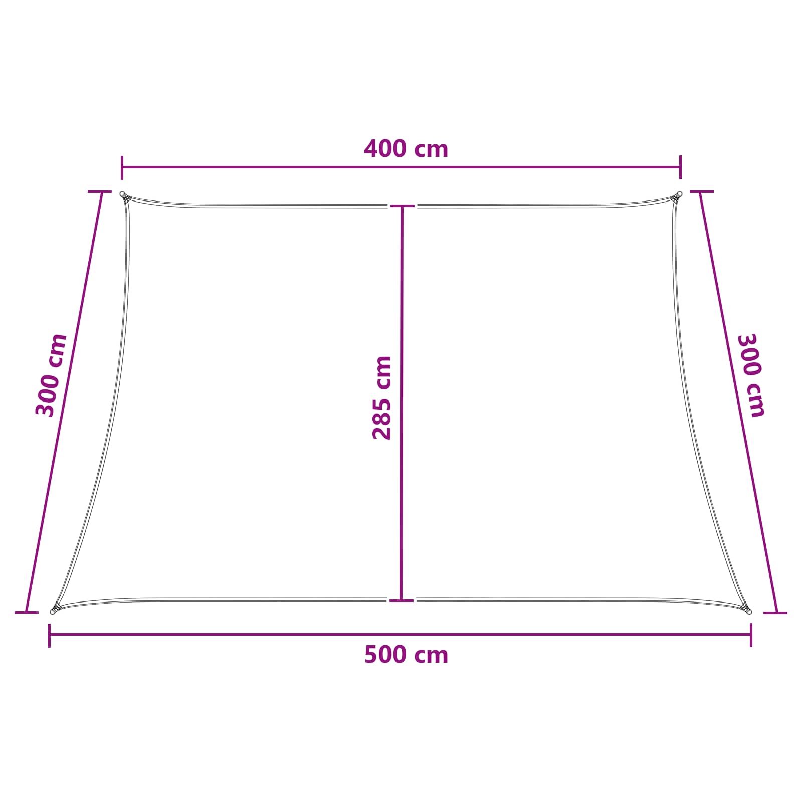 Solsejl Blå og Hvid 4 / 5 x 3 m HDPE