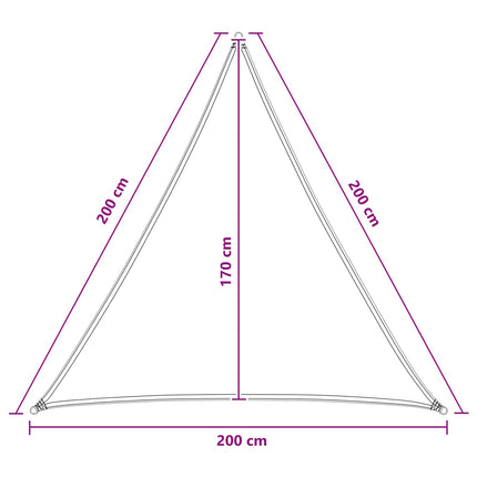 Solsejl 2 x 2 x 2 m HDPE Trekantet Lys Grå og Hvid