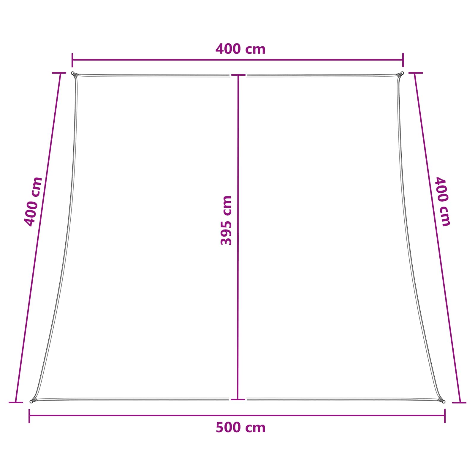 Solsejl Lys Grå og Hvid 4 / 5 x 4 m HDPE