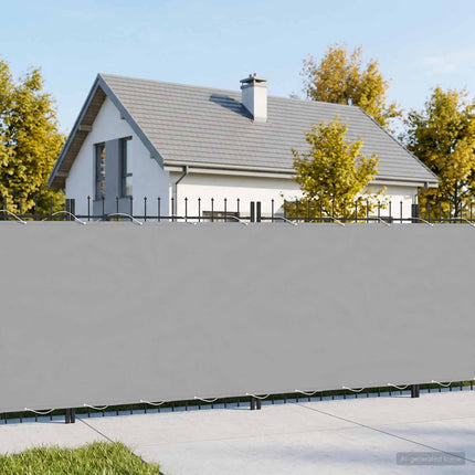 Balkon Afskærmning 150 x 300 cm Stof med PU-belægning Lysegrå