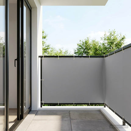 Balkon Afskærmning 150 x 400 cm Stof med PU-belægning Lysegrå
