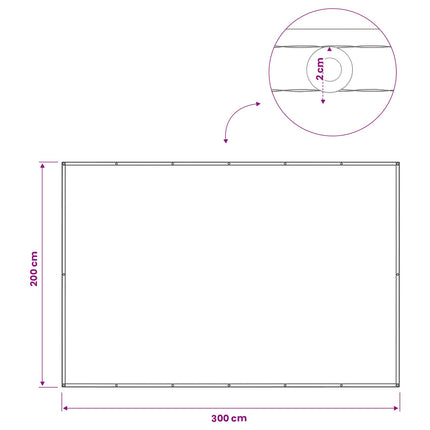 Balkon Afskærmning 200 x 300 cm Stof med PU-belægning