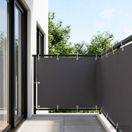Balkon Afskærmning 150 x 1000 cm Stof med PU-belægning Antracit