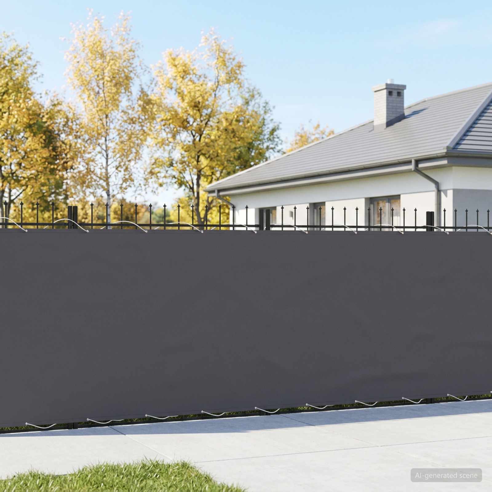 Balkon Afskærmning 200 x 300 cm Stof med PU-belægning Antracit billede
