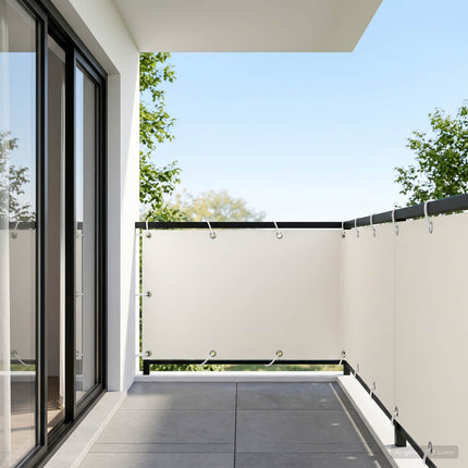Balkon Afskærmning 150 x 1000 cm Stof med PU-belægning Hvid