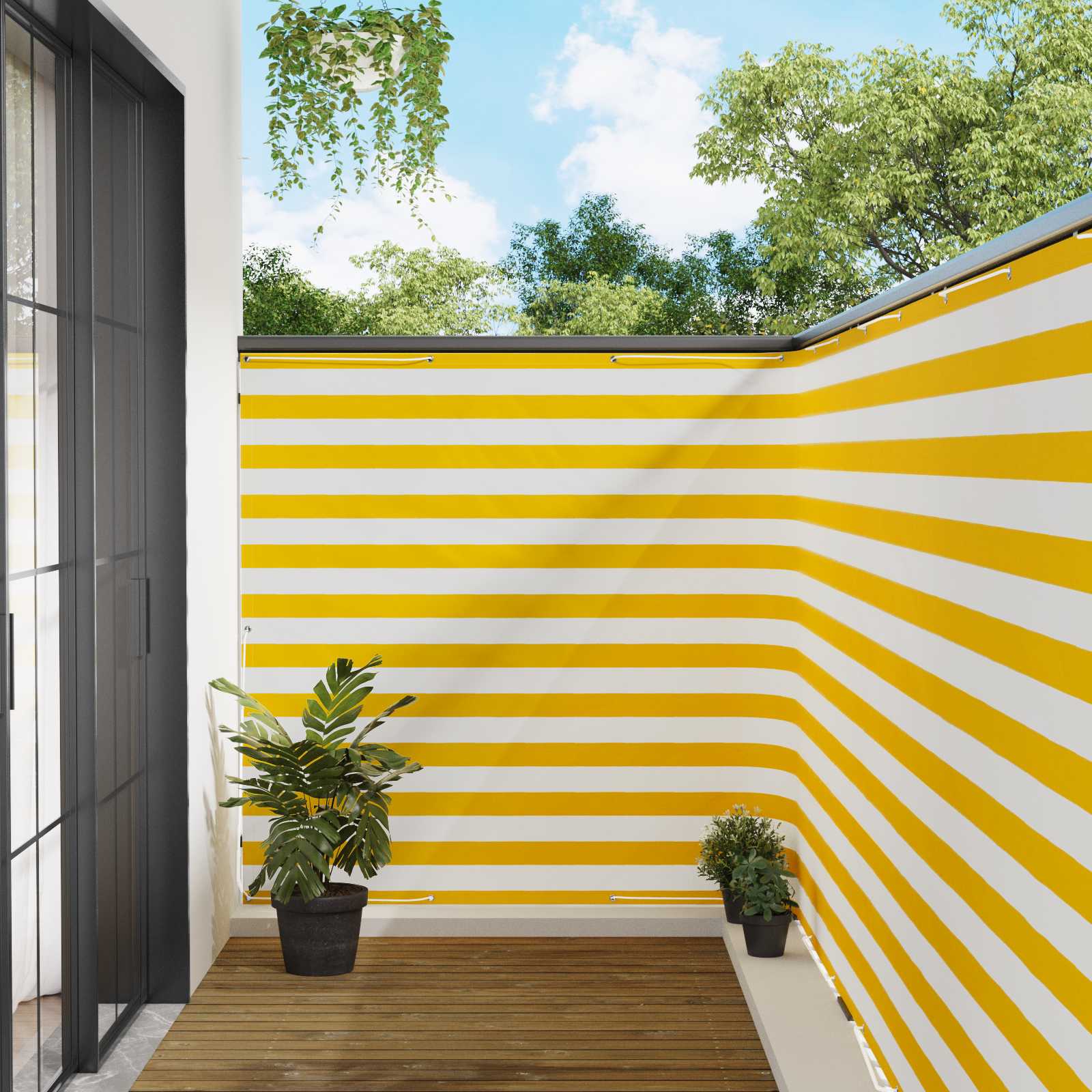 Balkon Afskærmning 150 x 600 cm Stof med PU-belægning