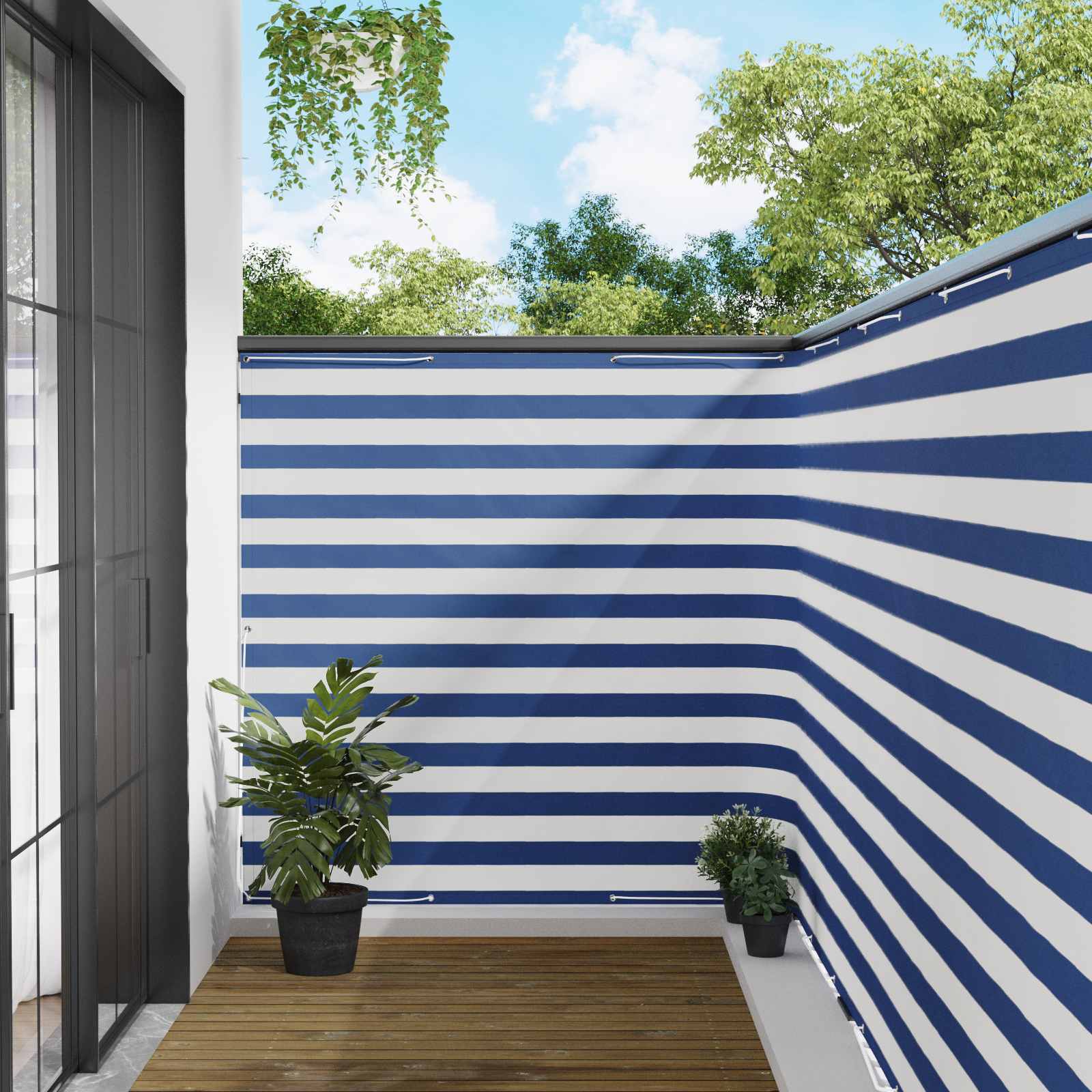 Balkon Afskærmning 150 x 1000 cm Stof med PU-belægning