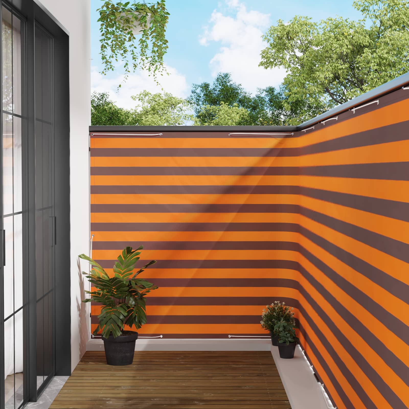 Balkon Afskærmning 150 x 400 cm Stof med PU-belægning