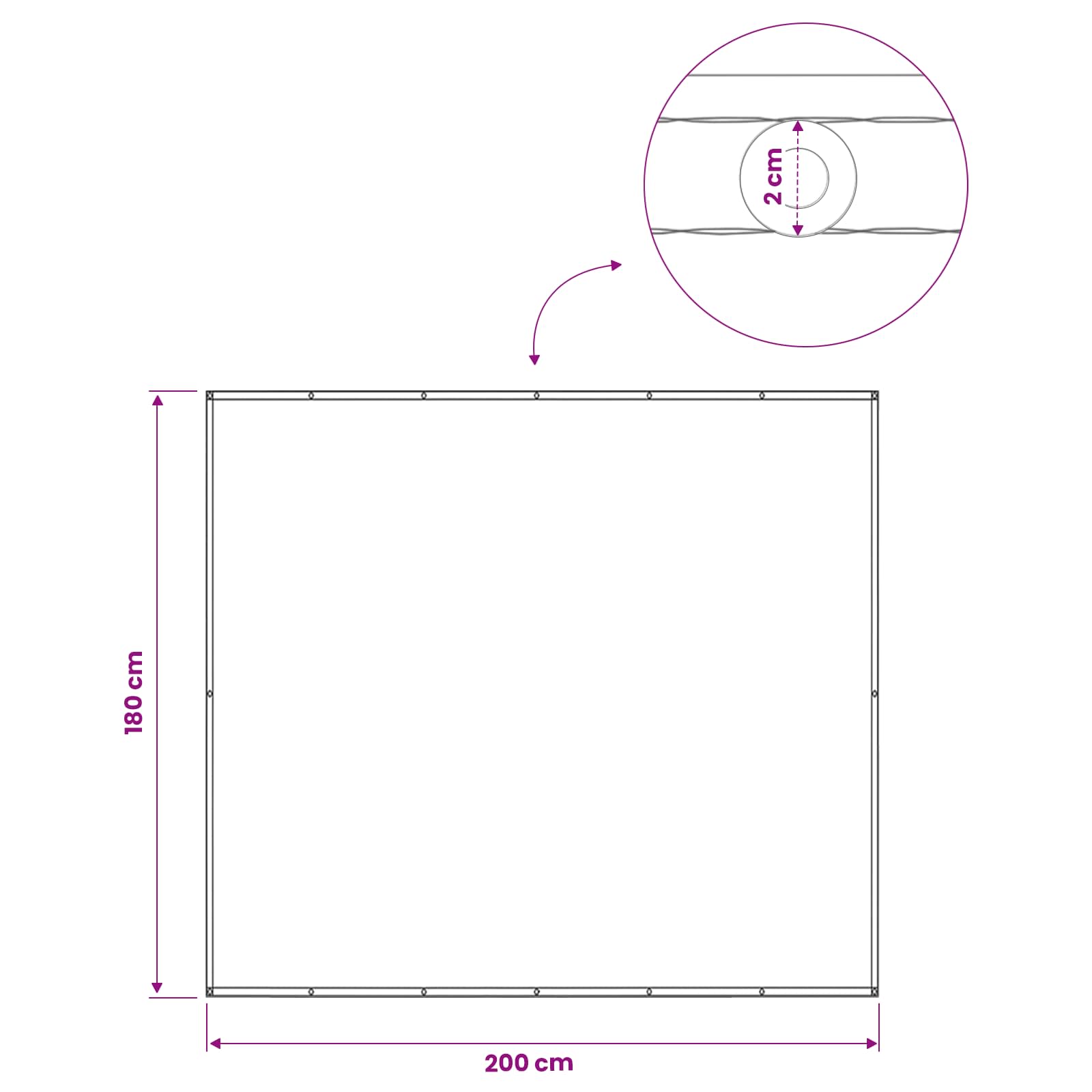 Balkon Afskærmning 180 x 200 cm Stof med PU-belægning Beige