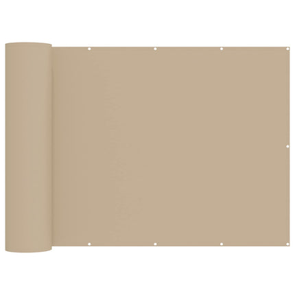 Balkon Afskærmning 180 x 400 cm Stof med PU-belægning Beige