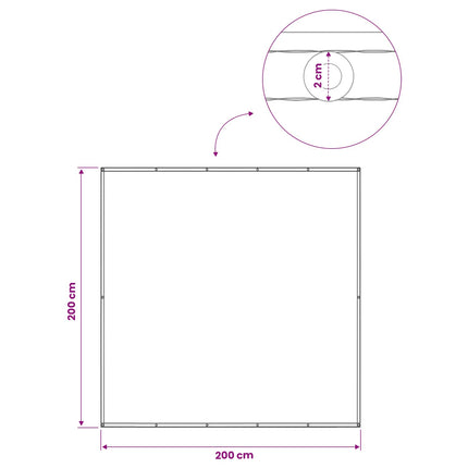 Balkon Afskærmning 200 x 200 cm Stof med PU-belægning