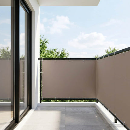 Balkon Afskærmning 150 x 1000 cm Stof med PU-belægning Gråbrun
