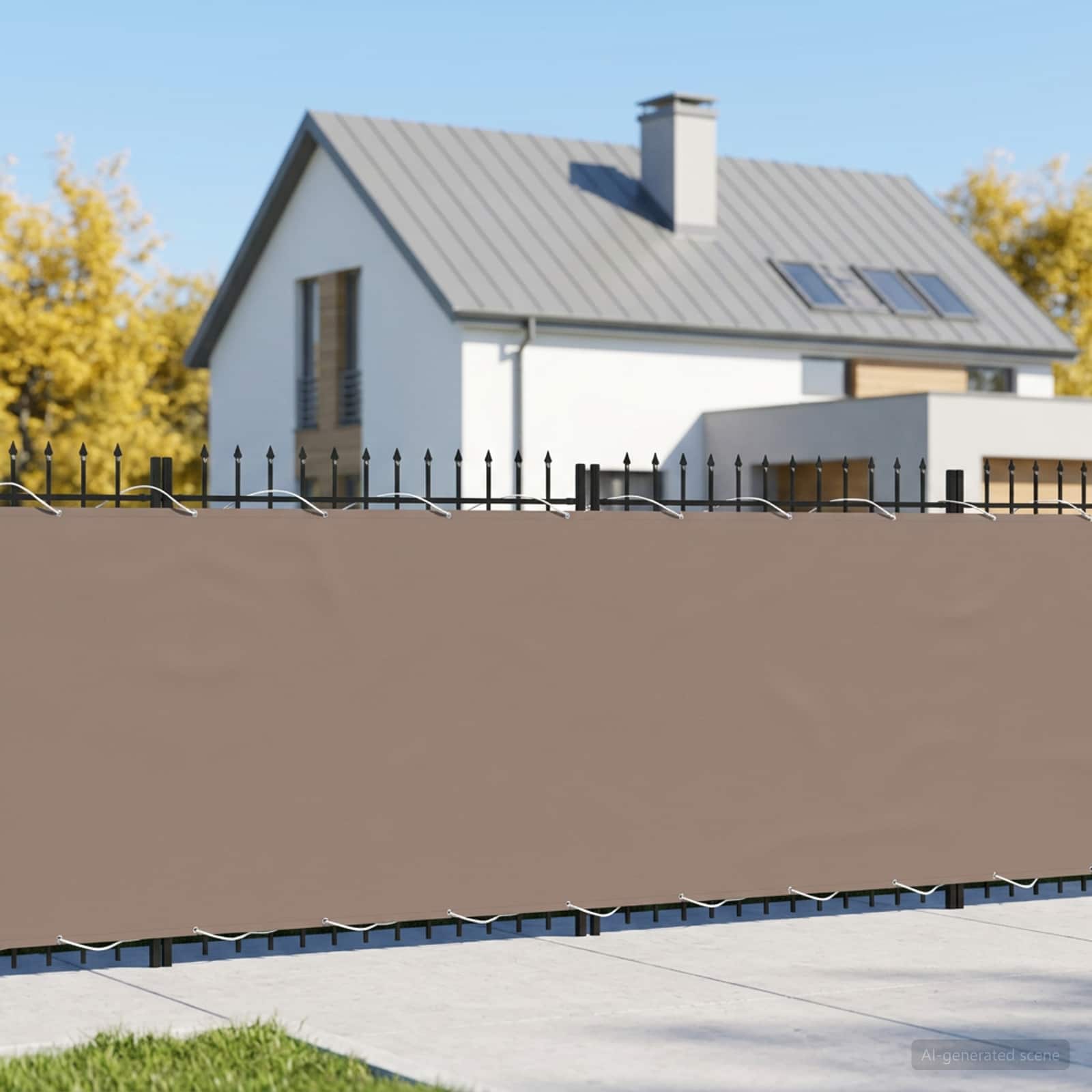vidaXL Balkon Afskærmning 200 x 200 cm Stof med PU-belægning Gråbrun