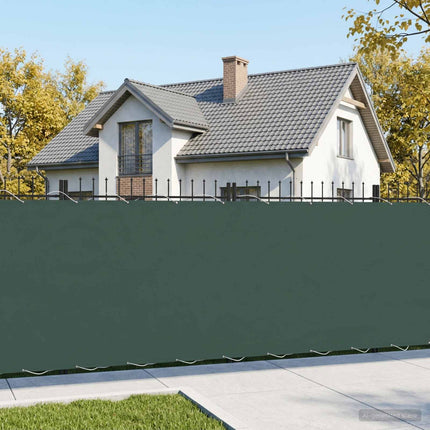 Balkon Afskærmning 150 x 800 cm Stof med PU-belægning Mørkegrøn