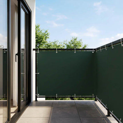 Balkon Afskærmning 150 x 200 cm Stof med PU-belægning Mørkegrøn