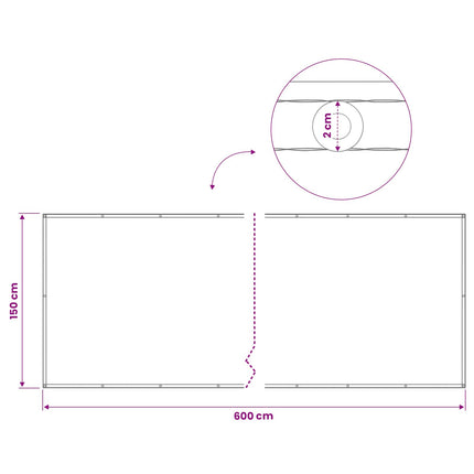 Balkon Afskærmning 150 x 600 cm Stof med PU-belægning Mørkegrøn