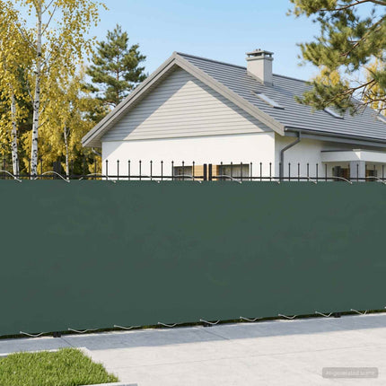 Balkon Afskærmning 200 x 400 cm Stof med PU-belægning Mørkegrøn