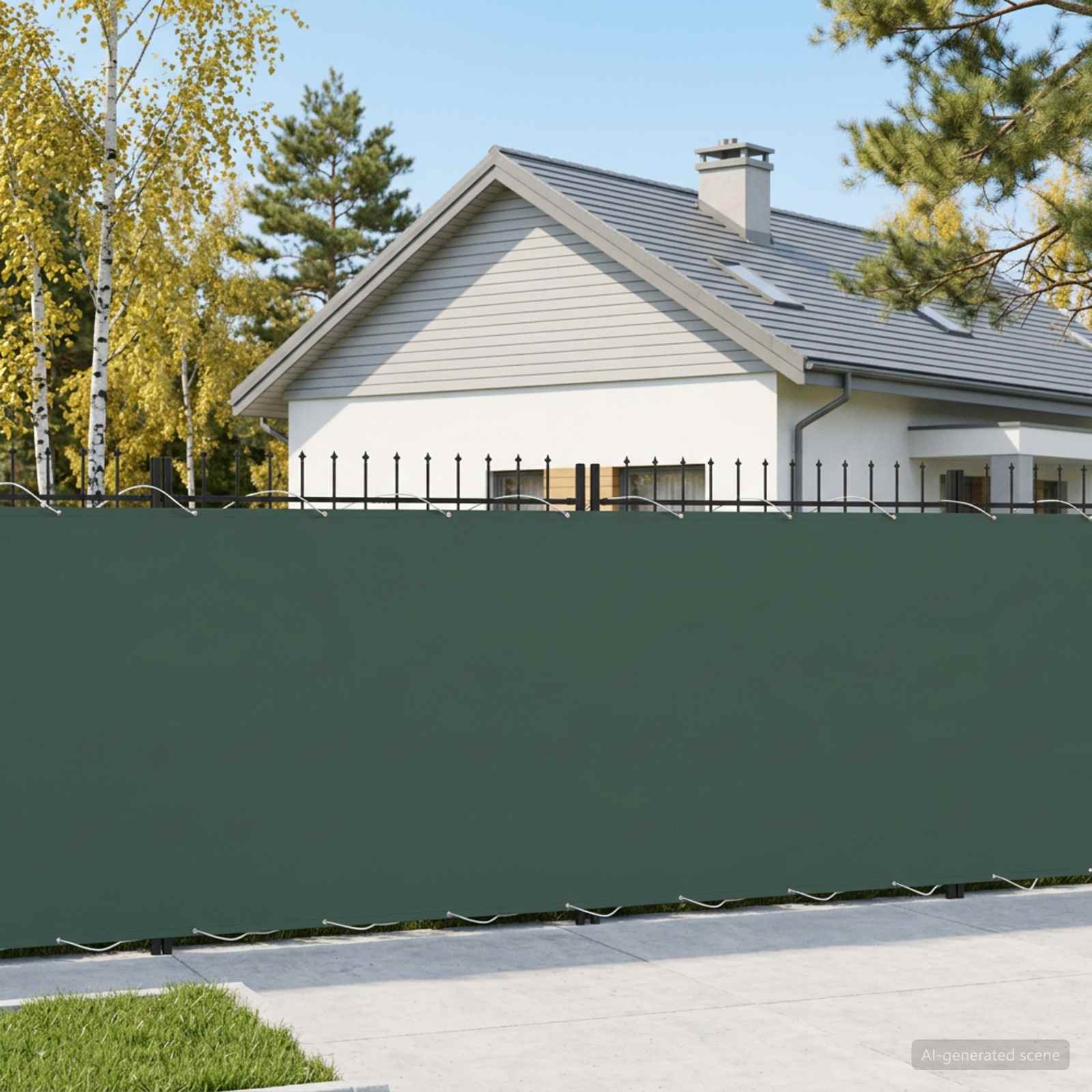 vidaXL Balkon Afskærmning 200 x 400 cm Stof med PU-belægning Mørkegrøn