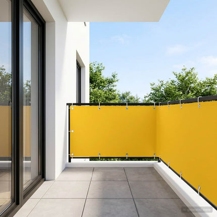 Balkon Afskærmning 150 x 400 cm Stof med PU-belægning Gul
