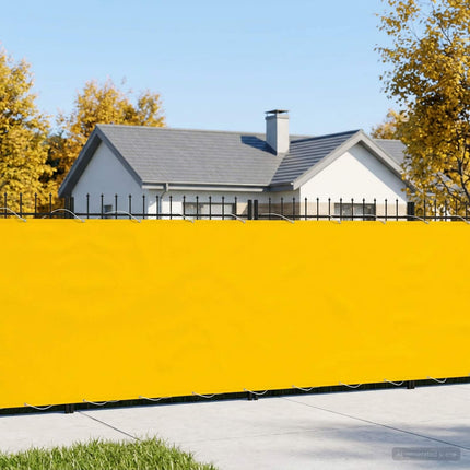 Balkon Afskærmning 180 x 600 cm Stof med PU-belægning Gul