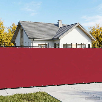 Balkon Afskærmning 150 x 400 cm Stof med PU-belægning Rød