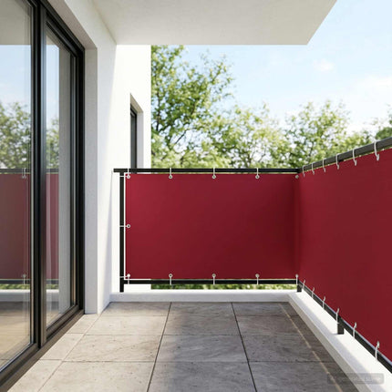Balkon Afskærmning 150 x 700 cm Stof med PU-belægning Rød