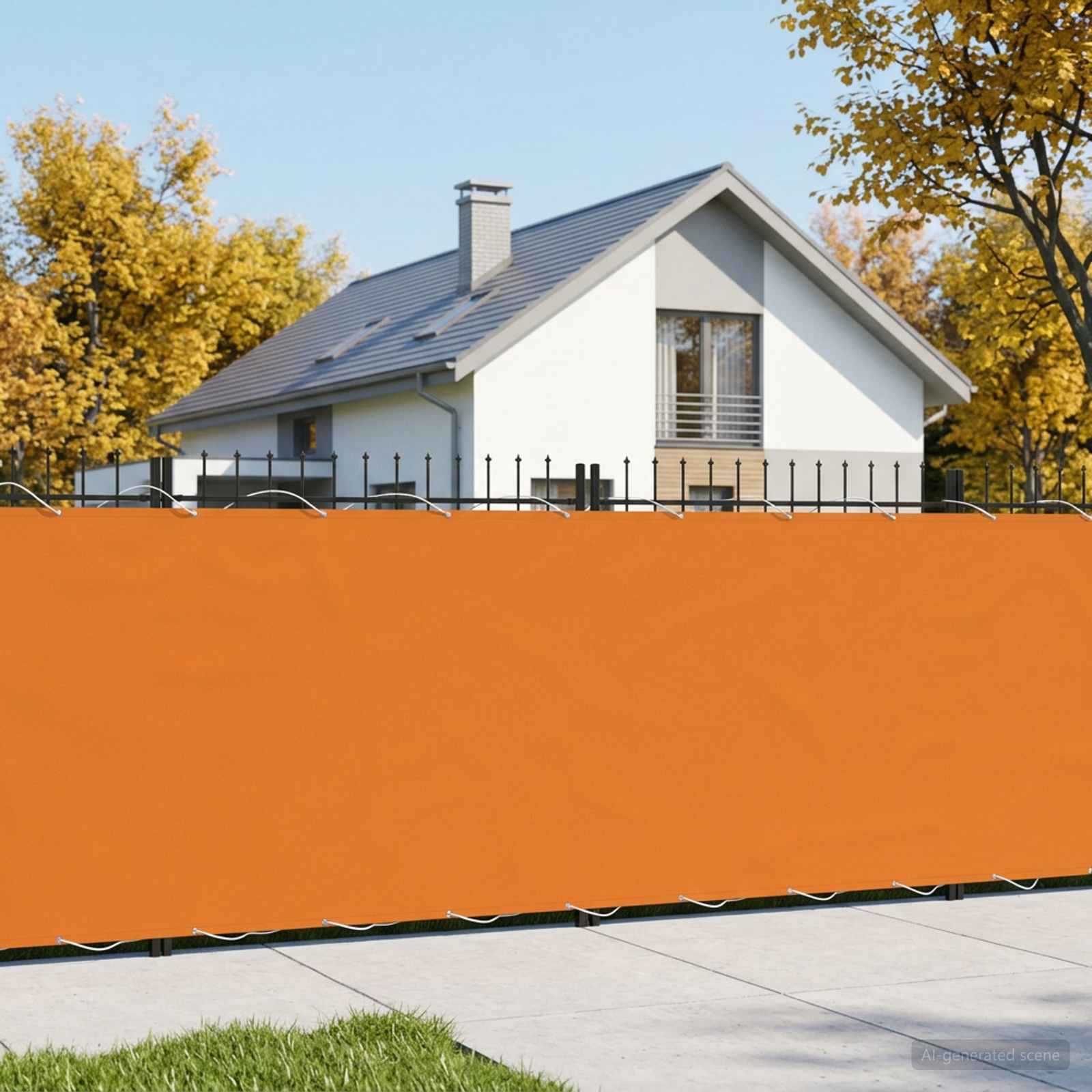 Balkon afskærmning 150 × 400 cm - stof med PU-belægning, orange