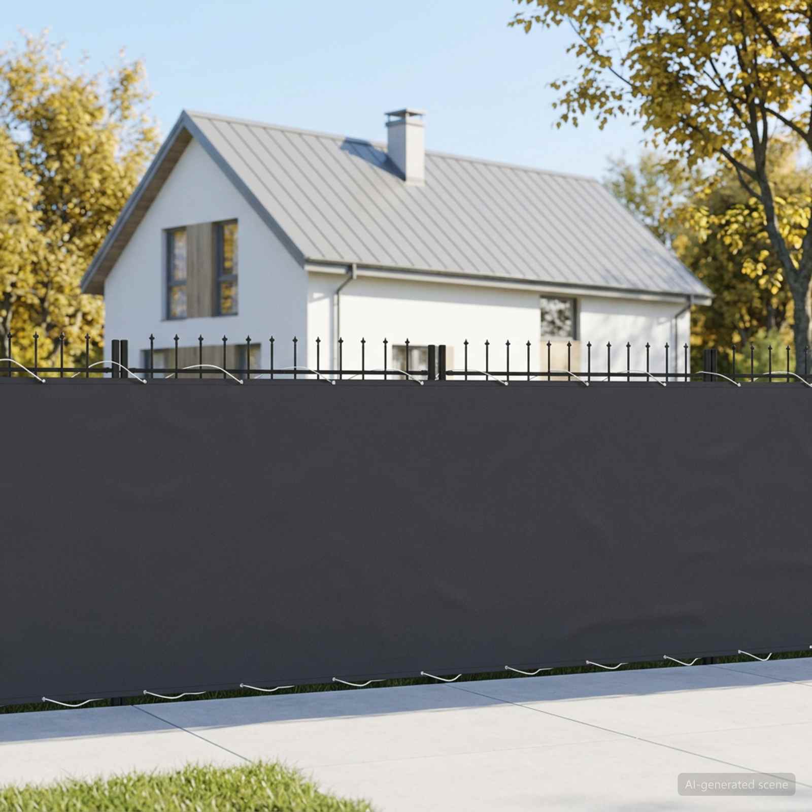 Balkon Afskærmning 150 x 200 cm Stof med PU-belægning Sort billede