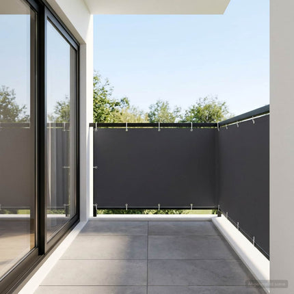 Balkon Afskærmning 150 x 800 cm Stof med PU-belægning Sort