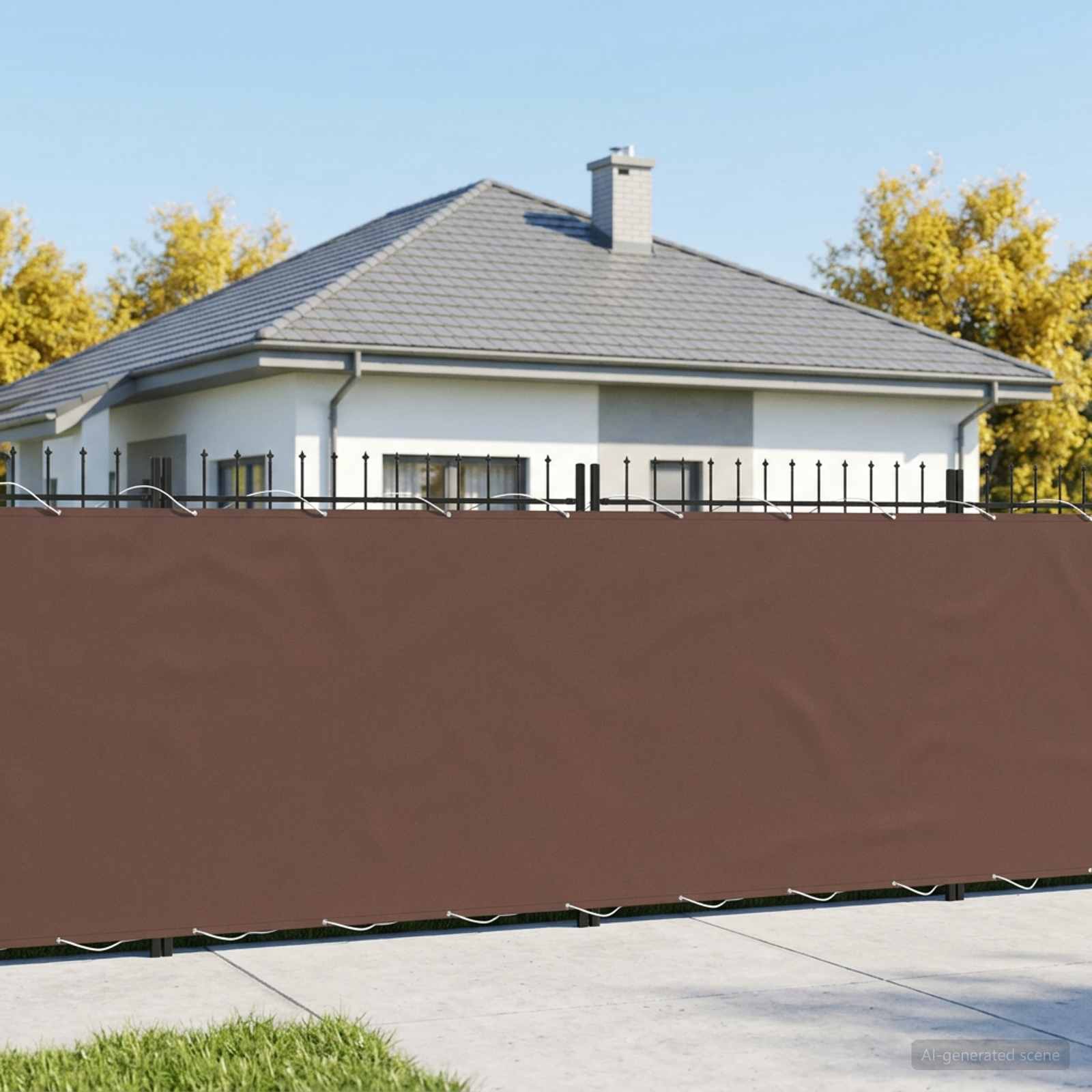 vidaXL Balkon Afskærmning 150 x 600 cm Stof med PU-belægning Brun