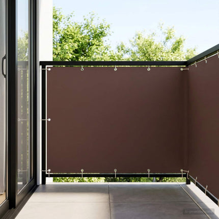 Balkon Afskærmning 150 x 200 cm Stof med PU-belægning Brun