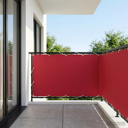 Balkon Afskærmning 150 x 1000 cm Stof med PU-belægning Bordeaux