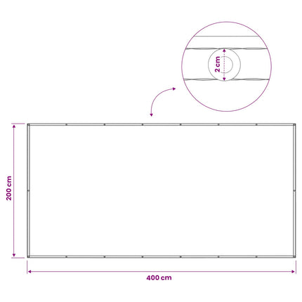 Balkon Afskærmning 200 x 400 cm Stof med PU-belægning