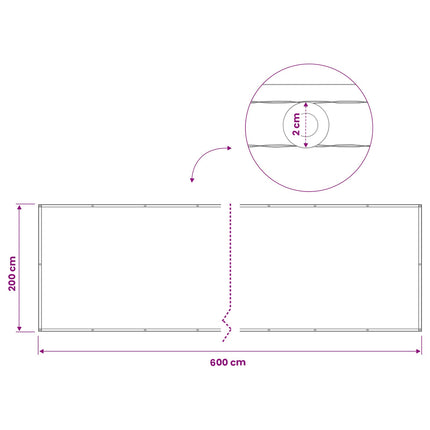 Balkon Afskærmning 200 x 600 cm Stof med PU-belægning