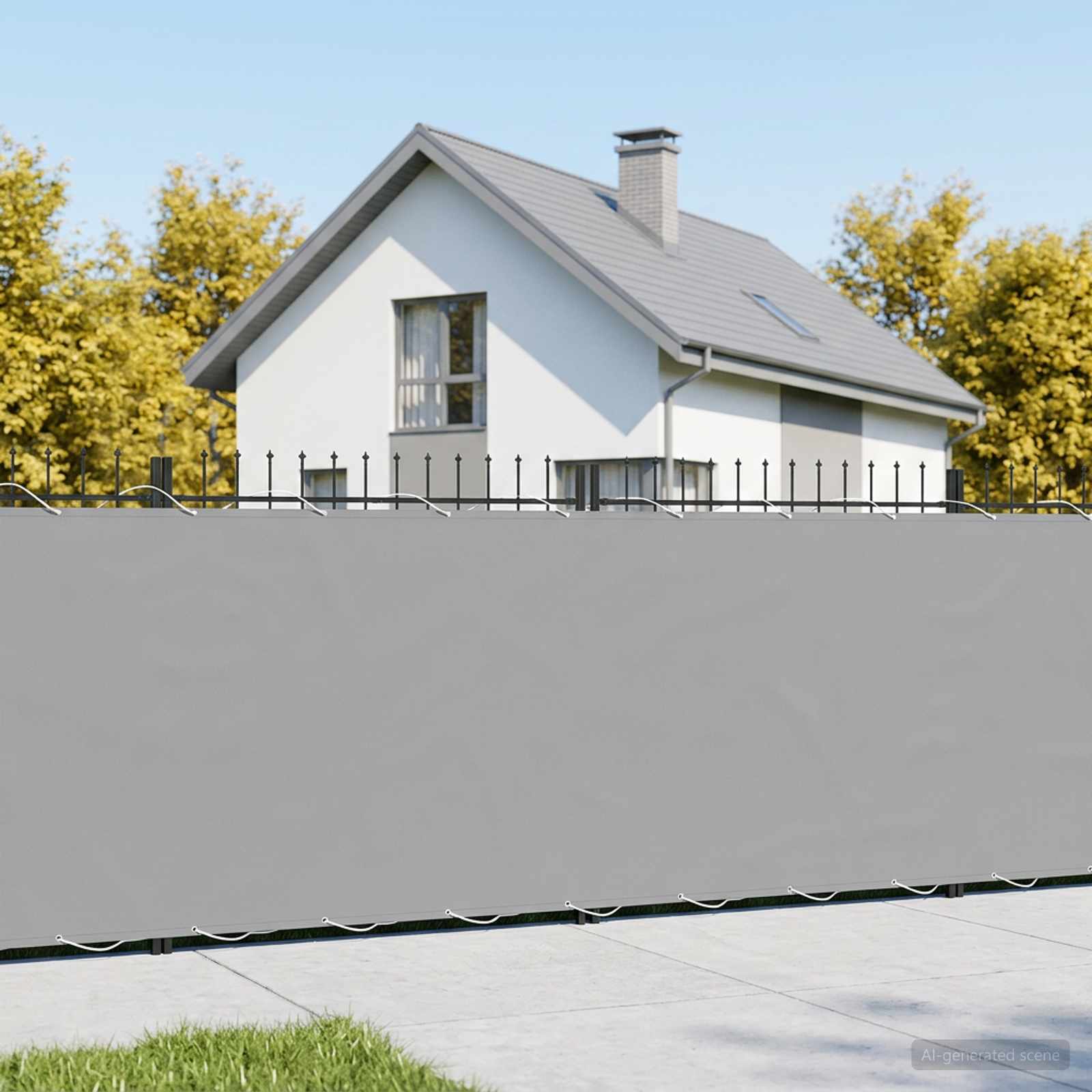 Balkon Afskærmning 1,2 x 15 m Stof med PU-belægning Lysegrå billede