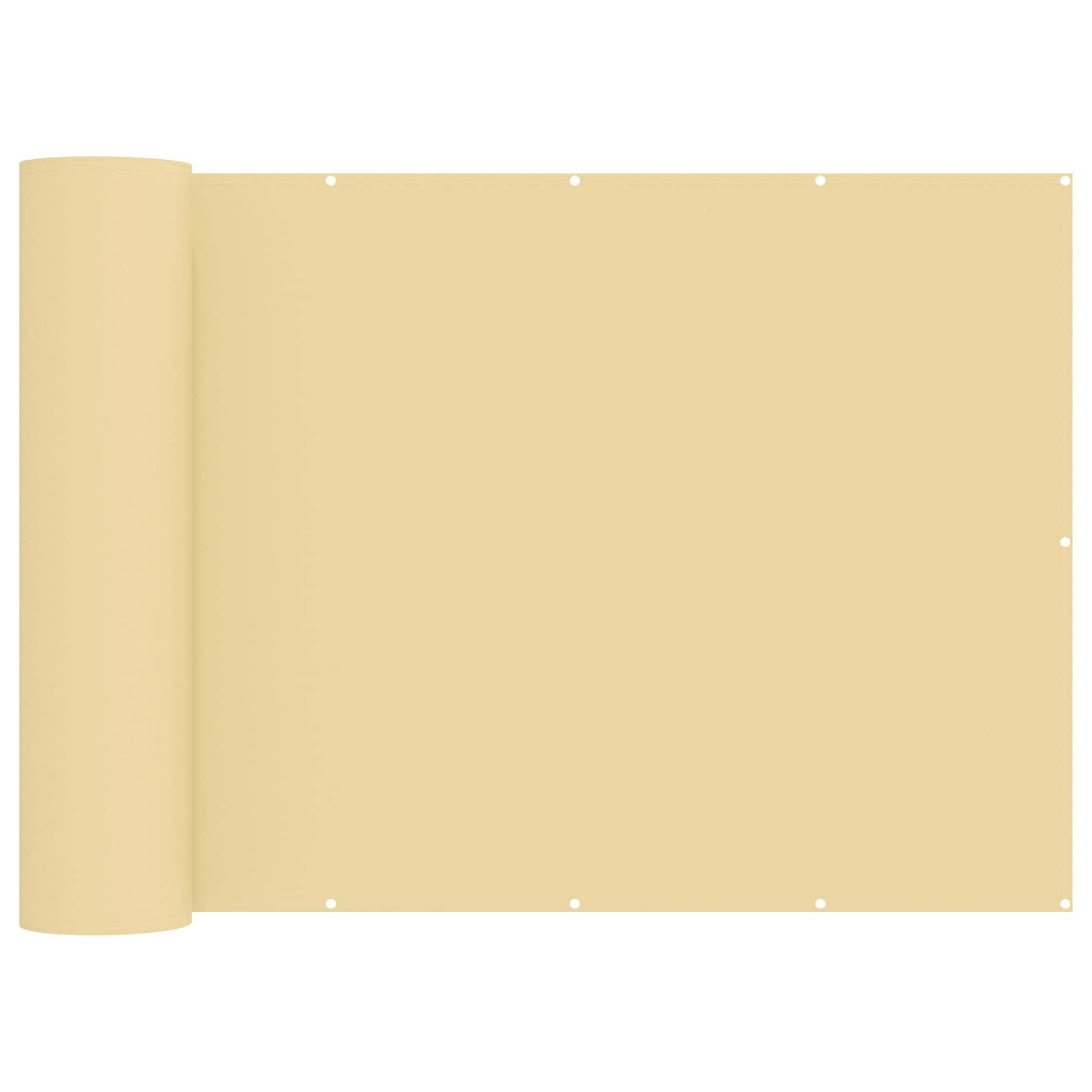 Balkon Afskærmning 1,2 x 15 m Stof med PU-belægning Beige
