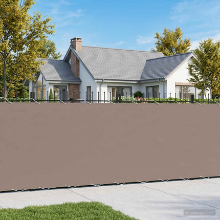 Balkon Afskærmning 1,2 x 15 m Stof med PU-belægning Gråbrun