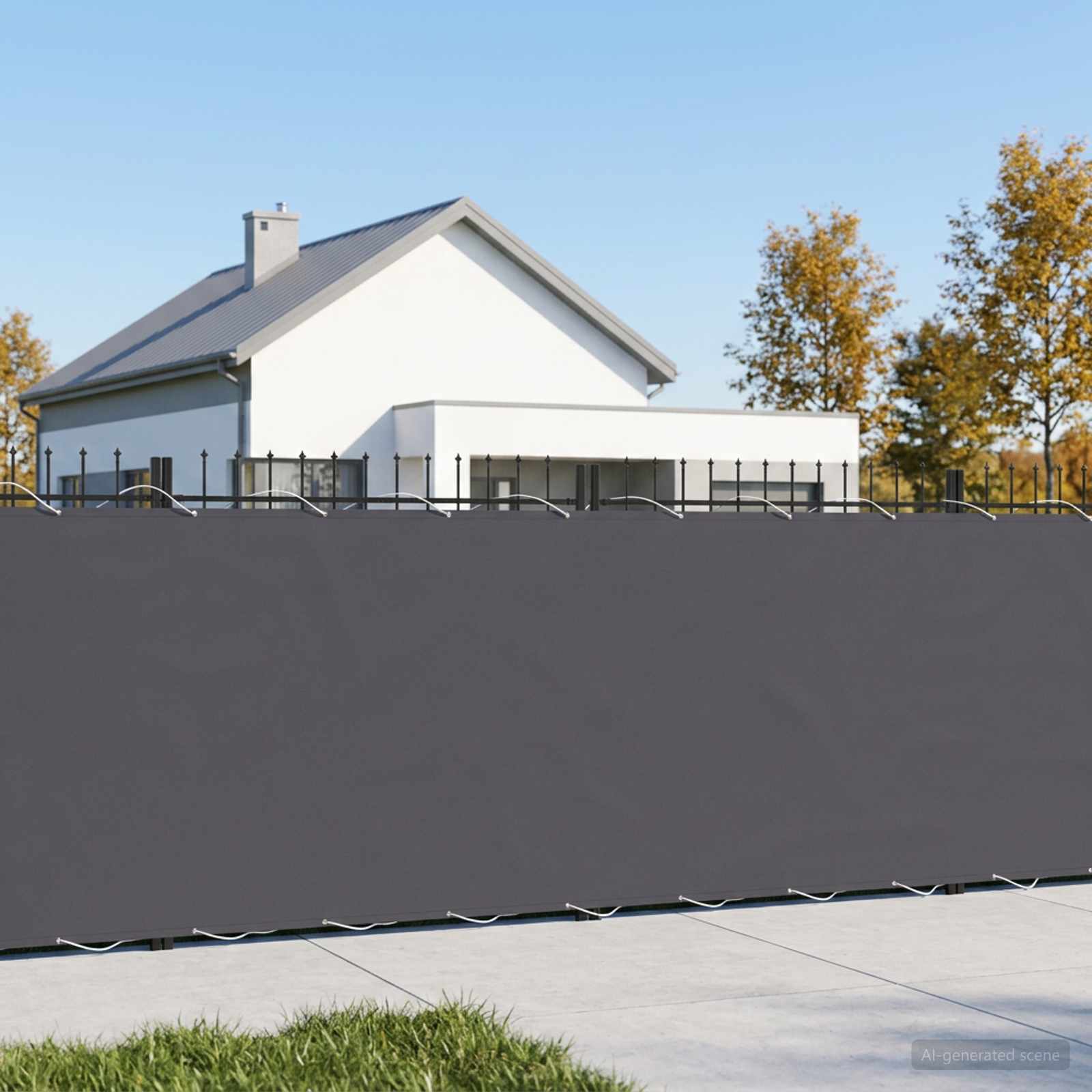 Balkon Afskærmning 1,2 x 25 m Stof med PU-belægning Antracit billede