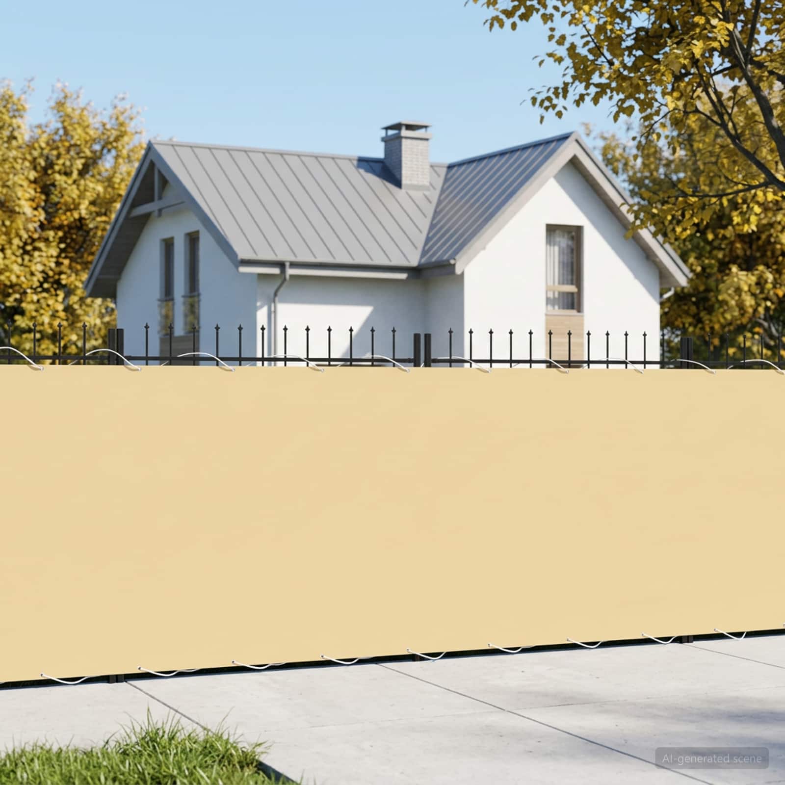 Balkon Afskærmning 1,2 x 25 m Stof med PU-belægning Beige billede