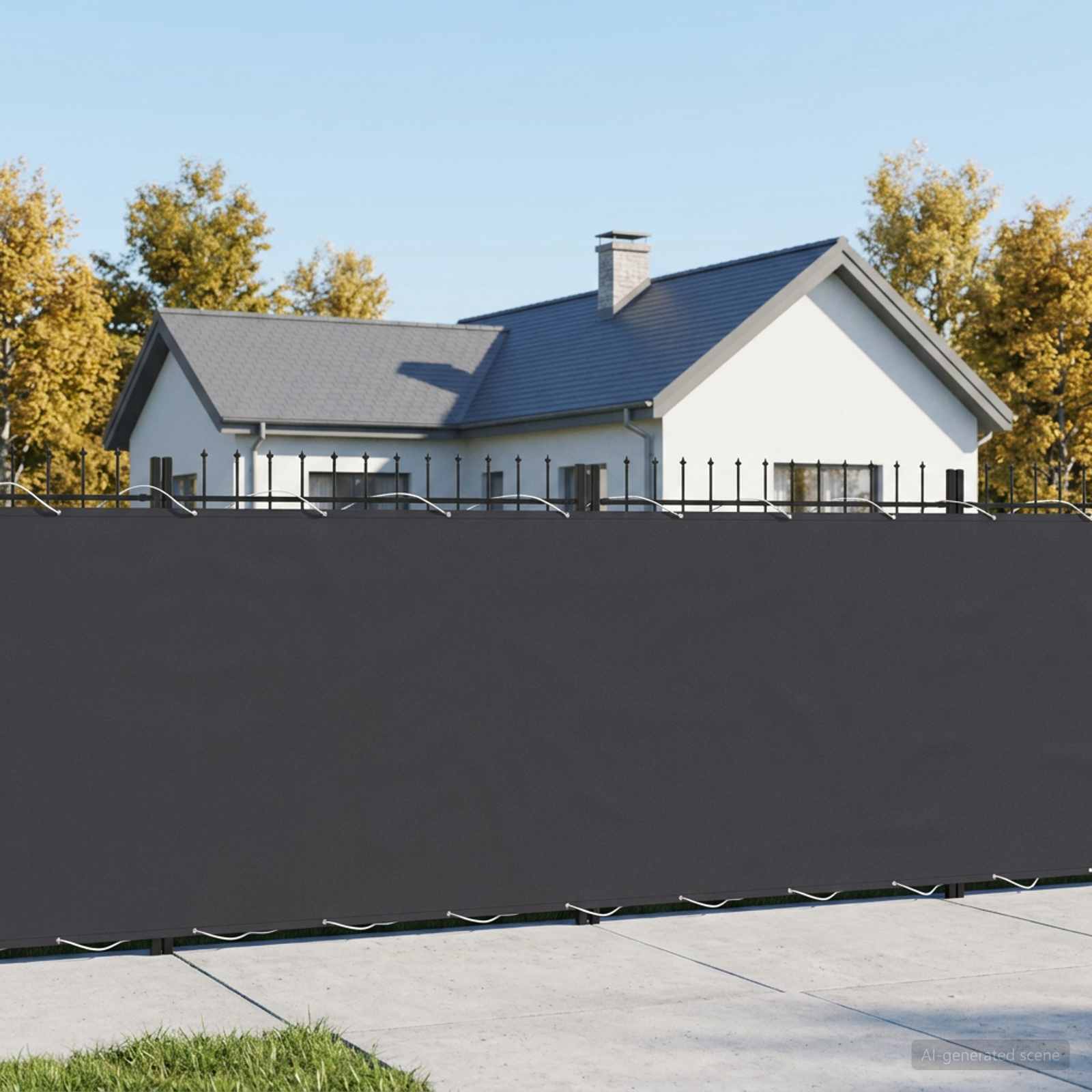 Balkon Afskærmning 1,2 x 25 m Stof med PU-belægning Sort billede