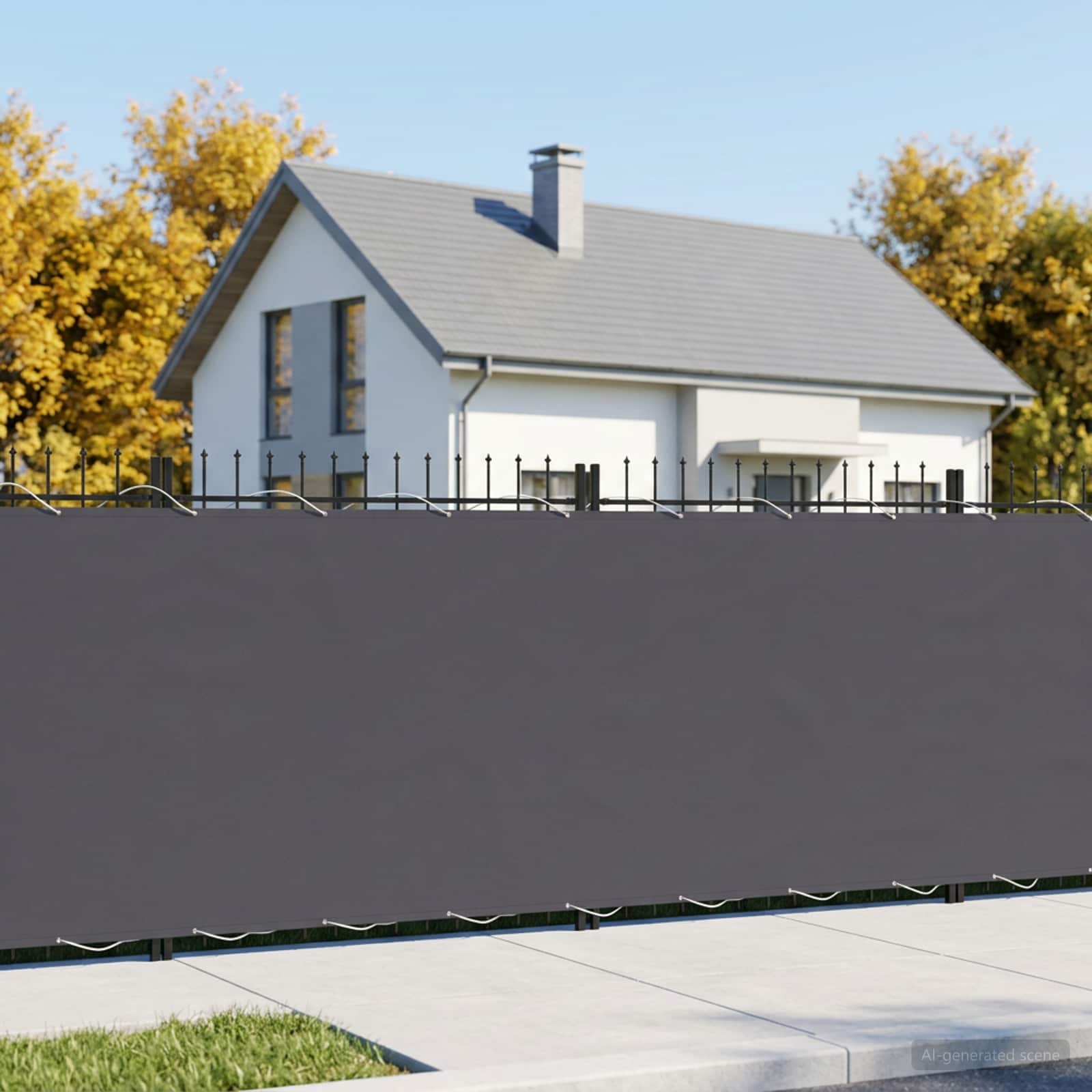 Balkon Afskærmning 1,5 x 15 m Stof med PU-belægning Antracit billede