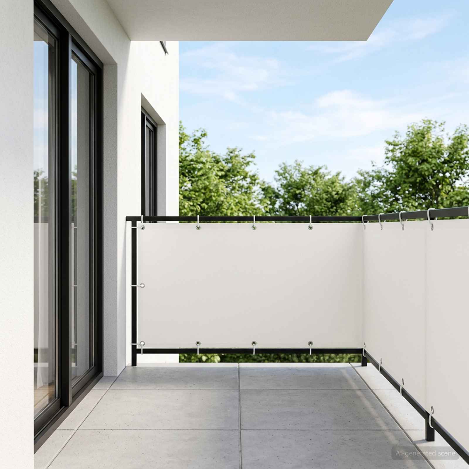 vidaXL Balkon Afskærmning 1,5 x 15 m Stof med PU-belægning Hvid