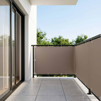 Balkon Afskærmning 1,5 x 25 m Stof med PU-belægning Gråbrun