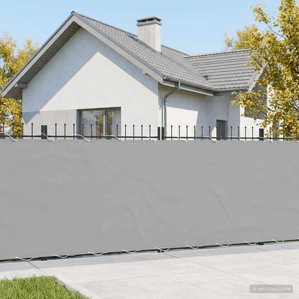 Balkon Afskærmning 1,8 x 15 m Stof med PU-belægning Lysegrå