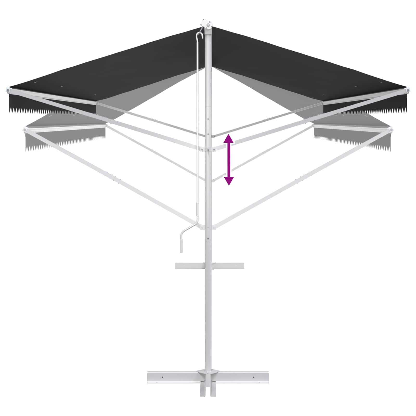 Fritstående markise Antracit 6 x 3 m Polyester