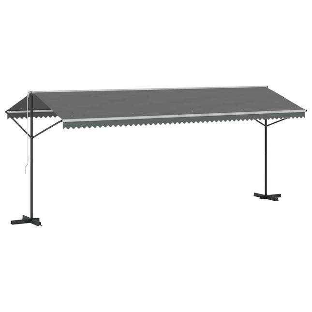 Fritstående markise 6 x 3 m Polyester Grå