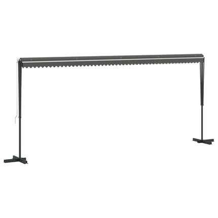 Fritstående markise 6 x 3 m Polyester Grå